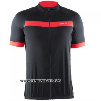 2016 Maillot Ciclismo Craft Noir et Rouge Manches Courtes et Cuissard