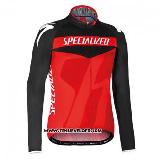 2016 Maillot Ciclismo Specialized Ml Noir et Rouge Manches Longues et Cuissard