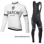2017 Maillot Ciclismo Bianchi Milano Ml Blanc Manches Longues et Cuissard