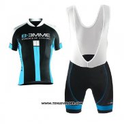 2017 Maillot Ciclismo Biemme Identity Noir et Bleu Manches Courtes et Cuissard