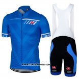 2017 Maillot Ciclismo Castelli Bleu Manches Courtes et Cuissard