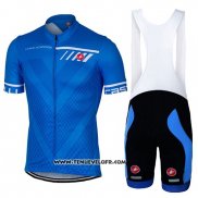 2017 Maillot Ciclismo Castelli Bleu Manches Courtes et Cuissard