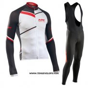 2017 Maillot Ciclismo Northwave Ml Noir et Blanc Manches Longues et Cuissard