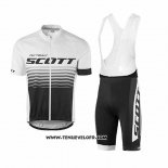 2017 Maillot Ciclismo Scott Blanc et Noir Manches Courtes et Cuissard