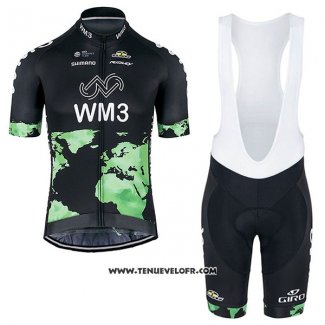 2017 Maillot Ciclismo WM3 Noir Manches Courtes et Cuissard