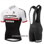 2018 Maillot Ciclismo Cervelo Blanc et Noir Manches Courtes et Cuissard