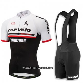 2018 Maillot Ciclismo Cervelo Blanc et Noir Manches Courtes et Cuissard