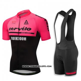 2018 Maillot Ciclismo Cervelo Rose et Noir Manches Courtes et Cuissard