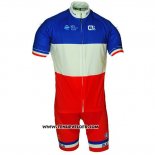 2018 Maillot Ciclismo France Rouge Blanc Manches Courtes et Cuissard