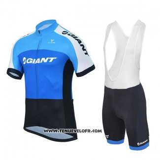 2018 Maillot Ciclismo Giant Club Sport Bleu et Noir Manches Courtes et Cuissard