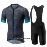 2019 Maillot Ciclismo Castelli Climber's 2.0 Noir Azur Manches Courtes et Cuissard