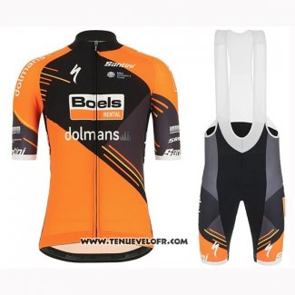 2019 Maillot Ciclismo Femme Boels Dolmans Orange Manches Courtes et Cuissard