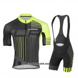 2019 Maillot Ciclismo Lungo AO Noir Vert Manches Courtes et Cuissard