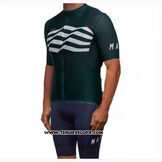 2019 Maillot Ciclismo MAAP Flag Vert Blanc Noir Manches Courtes et Cuissard