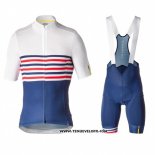 2019 Maillot Ciclismo Mavic Blanc Bleu Manches Courtes et Cuissard