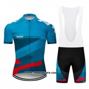 2019 Maillot Ciclismo Northwave Bleu Rouge Manches Courtes et Cuissard