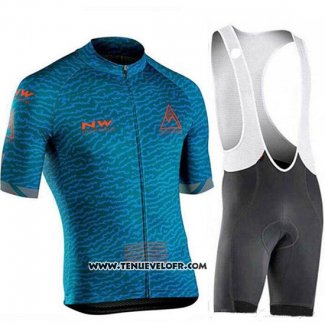 2019 Maillot Ciclismo Northwave Fonce Bleu Manches Courtes et Cuissard