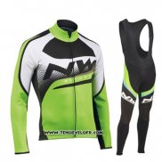 2019 Maillot Ciclismo Northwave Vert Noir Blanc Manches Longues et Cuissard