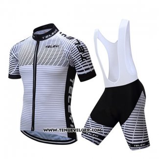 2019 Maillot Ciclismo Teleyi Bike Blanc Noir Manches Courtes et Cuissard