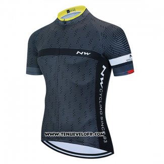 2020 Maillot Ciclismo Northwave Gris Noir Blanc Manches Courtes et Cuissard