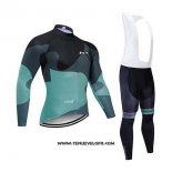 2020 Maillot Ciclismo Northwave Noir Gris Vert Manches Longues et Cuissard