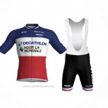 2024 Maillot Cyclisme Ag2r La Mondiale Rouge Blanc Bleu Manches Courtes Et Cuissard