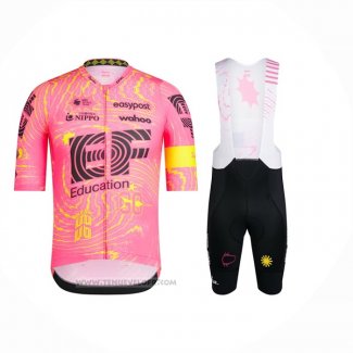 2024 Maillot Cyclisme EF Education Rose Manches Courtes et Cuissard