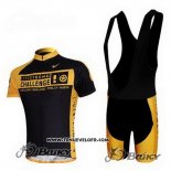 2009 Maillot Ciclismo Livestrong Jaune et Noir Manches Courtes et Cuissard