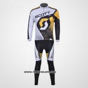 2012 Maillot Ciclismo Scott Blanc Manches Longues et Cuissard