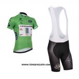 2013 Maillot Ciclismo Cannondale Lider Vert et Blanc Manches Courtes et Cuissard