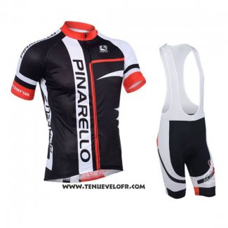 2013 Maillot Ciclismo Pinarello Rouge et Noir Manches Courtes et Cuissard