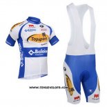 2013 Maillot Ciclismo Topsport Blanc et Azur Manches Courtes et Cuissard