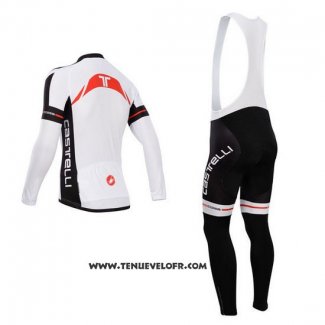 2014 Maillot Ciclismo Castelli Blanc et Noir Manches Courtes et Cuissard