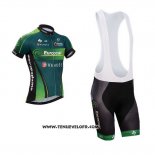 2014 Maillot Ciclismo Europcar Vert Manches Courtes et Cuissard