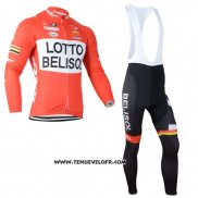 2014 Maillot Ciclismo Lotto Belisol Orange Manches Longues et Cuissard