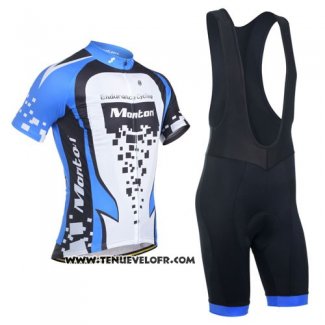 2014 Maillot Ciclismo Monton Bleu et Blanc Manches Courtes et Cuissard