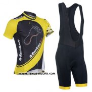 2014 Maillot Ciclismo Monton Jaune et Noir Manches Courtes et Cuissard