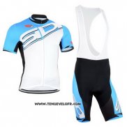 2015 Maillot Ciclismo Castelli SIDI Azur et Blanc Manches Courtes et Cuissard