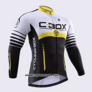 2015 Maillot Ciclismo Fox Cyclingbox Noir et Blanc Manches Longues et Cuissard