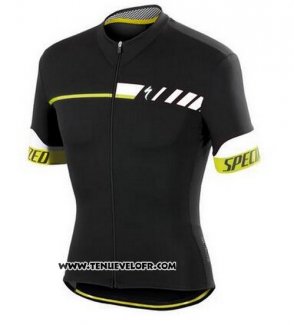 2015 Maillot Ciclismo Specialized Noir et Jaune Manches Courtes et Cuissard