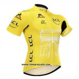 2015 Maillot Ciclismo Tour DE France Jaune Manches Courtes et Cuissard