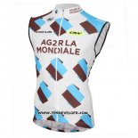 2016 Gilet Coupe-vent Ag2r La Mondiale Blanc et Bleu