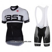 2016 Maillot Ciclismo Castelli Blanc Noir Manches Courtes et Cuissard