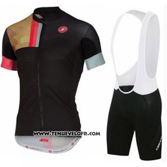 2016 Maillot Ciclismo Castelli Noir et Jaune Manches Courtes et Cuissard