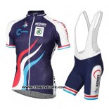 2016 Maillot Ciclismo Luxembourg Bleu et Blanc Manches Courtes et Cuissard