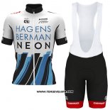 2017 Maillot Ciclismo Axeon Hagens Berman Blanc et Noir Manches Courtes et Cuissard
