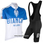 2017 Maillot Ciclismo Bianchi Milano Bleu Manches Courtes et Cuissard