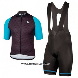 2017 Maillot Ciclismo Etxeondo Neo Noir et Bleu Manches Courtes et Cuissard