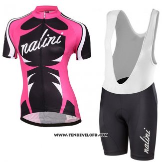 2017 Maillot Ciclismo Femme Nalini Verona Rouge et Noir Manches Courtes et Cuissard