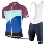 2017 Maillot Ciclismo POC Fondo Elements Bleu et Fuchsia Manches Courtes et Cuissard